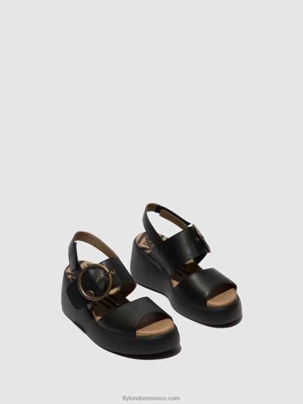 negro 2LT8B464 sandalias destalonadas digo939 Fly London mujer