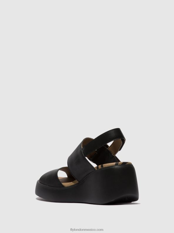 negro 2LT8B464 sandalias destalonadas digo939 Fly London mujer