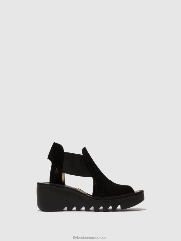 negro 2LT8B478 sandalias elásticas biga412 Fly London mujer