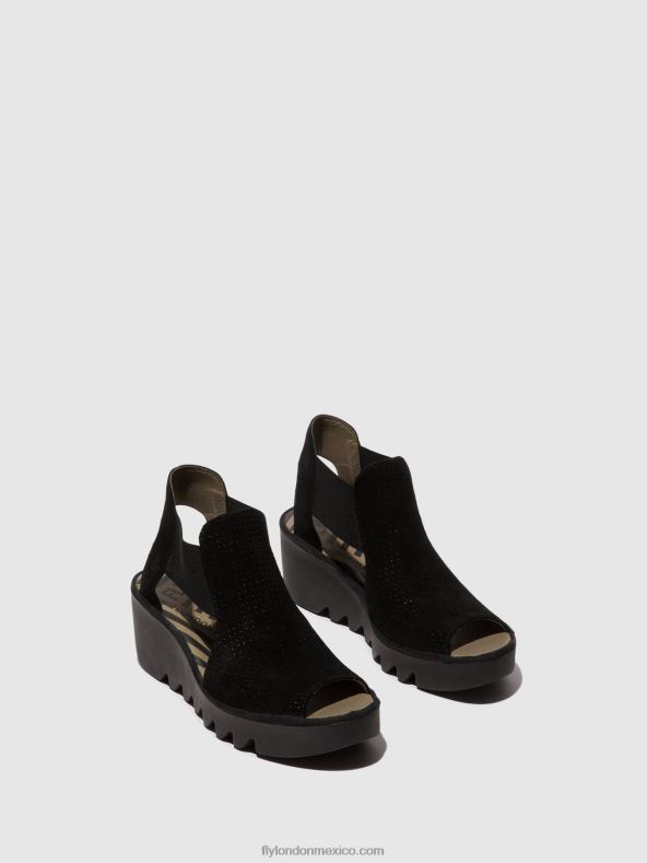 negro 2LT8B478 sandalias elásticas biga412 Fly London mujer