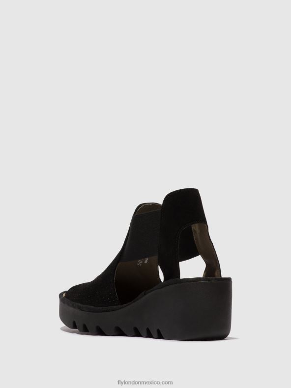 negro 2LT8B478 sandalias elásticas biga412 Fly London mujer