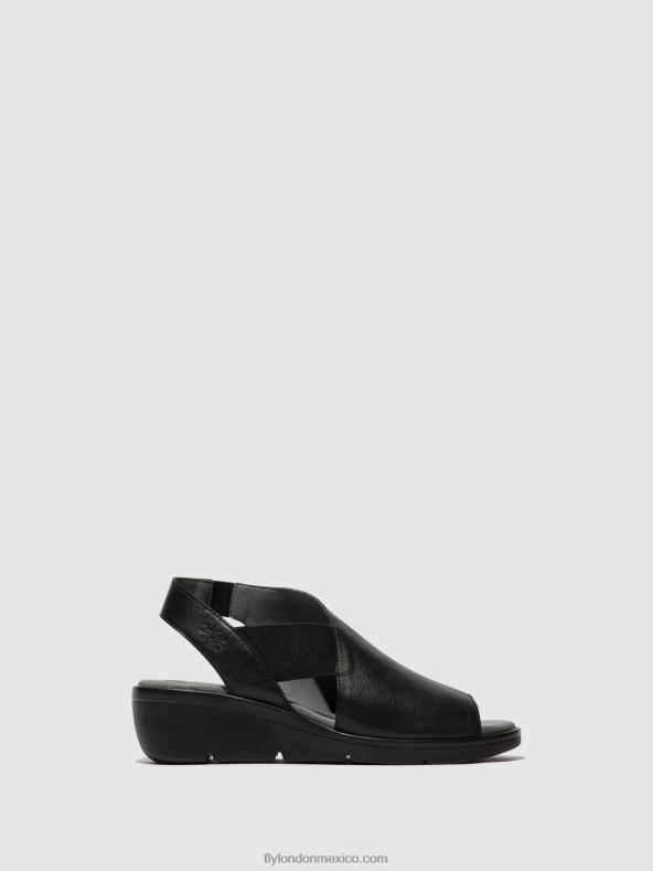 negro 2LT8B482 sandalias elásticas nily940 Fly London mujer