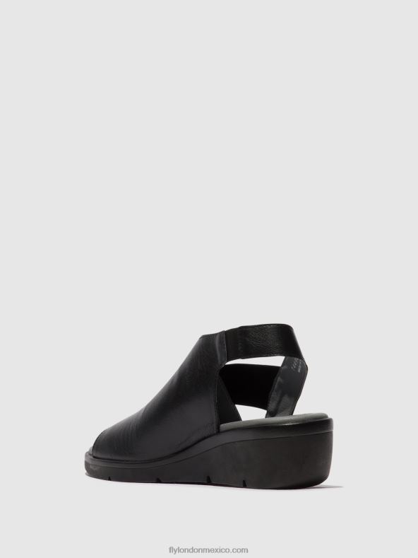 negro 2LT8B482 sandalias elásticas nily940 Fly London mujer