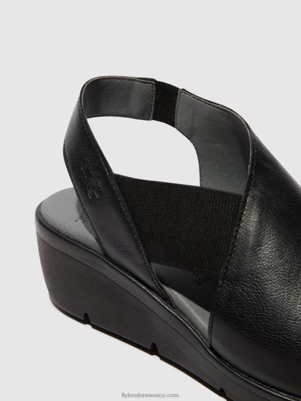 negro 2LT8B482 sandalias elásticas nily940 Fly London mujer