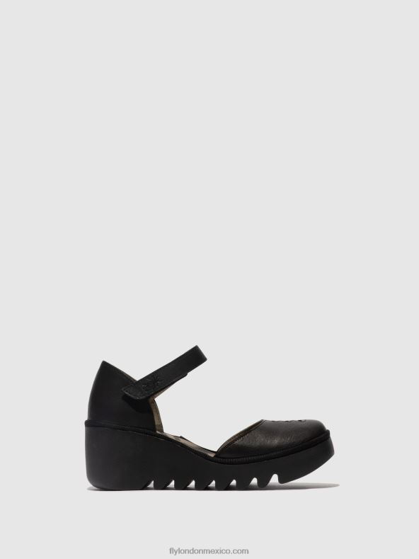 negro 2LT8B512 sandalias con tira al tobillo biso305 Fly London mujer