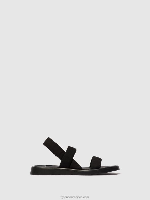 negro 2LT8B538 sandalias destalonadas tera873 Fly London mujer