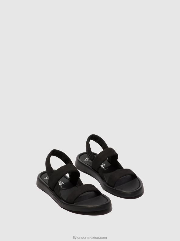 negro 2LT8B538 sandalias destalonadas tera873 Fly London mujer