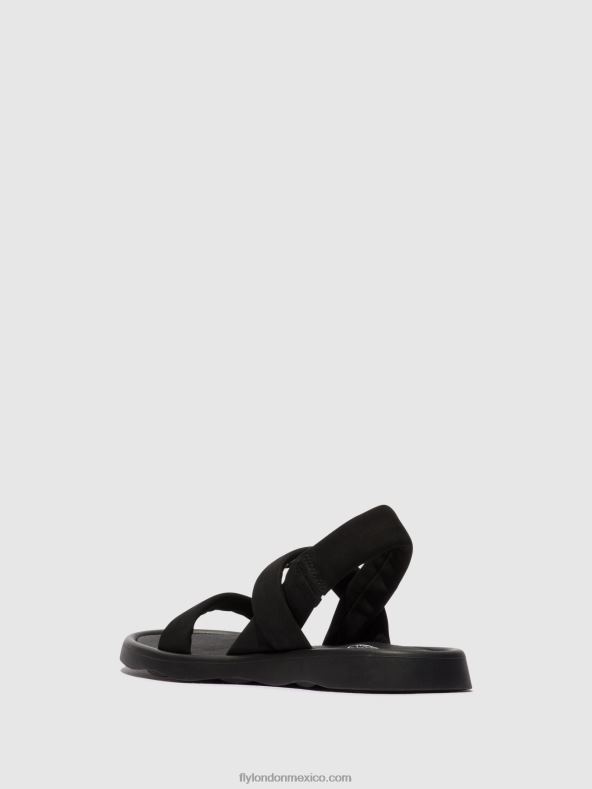 negro 2LT8B538 sandalias destalonadas tera873 Fly London mujer