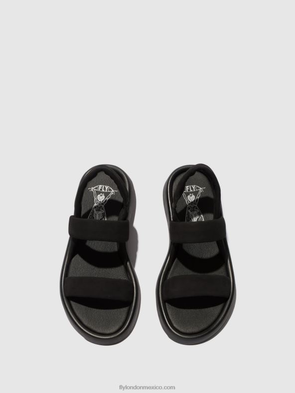 negro 2LT8B538 sandalias destalonadas tera873 Fly London mujer