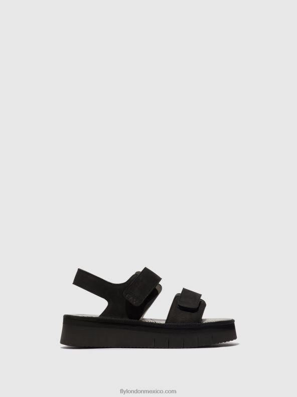 negro 2LT8B579 sandalias destalonadas cori377 Fly London mujer