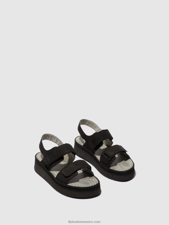 negro 2LT8B579 sandalias destalonadas cori377 Fly London mujer