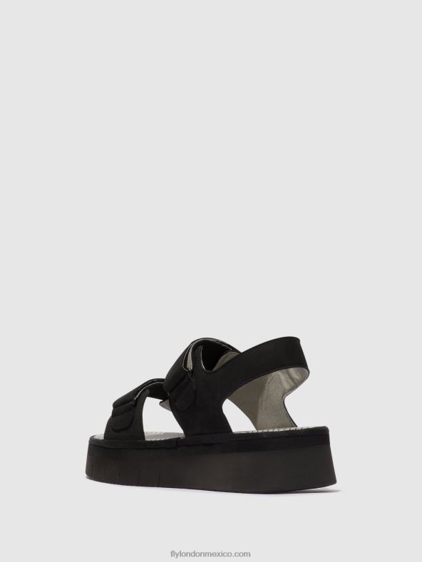 negro 2LT8B579 sandalias destalonadas cori377 Fly London mujer
