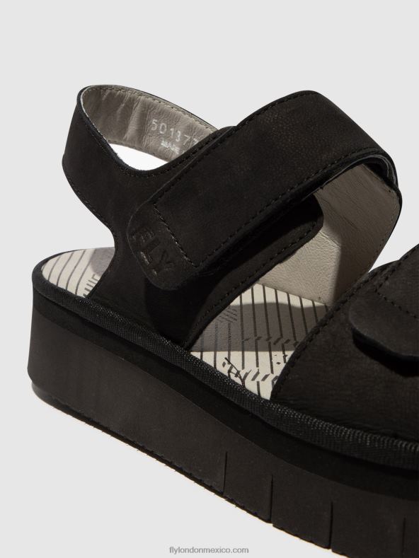 negro 2LT8B579 sandalias destalonadas cori377 Fly London mujer