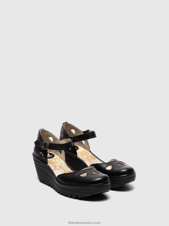 negro 2LT8B616 sandalias cuña yuna Fly London mujer
