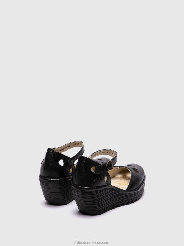 negro 2LT8B616 sandalias cuña yuna Fly London mujer