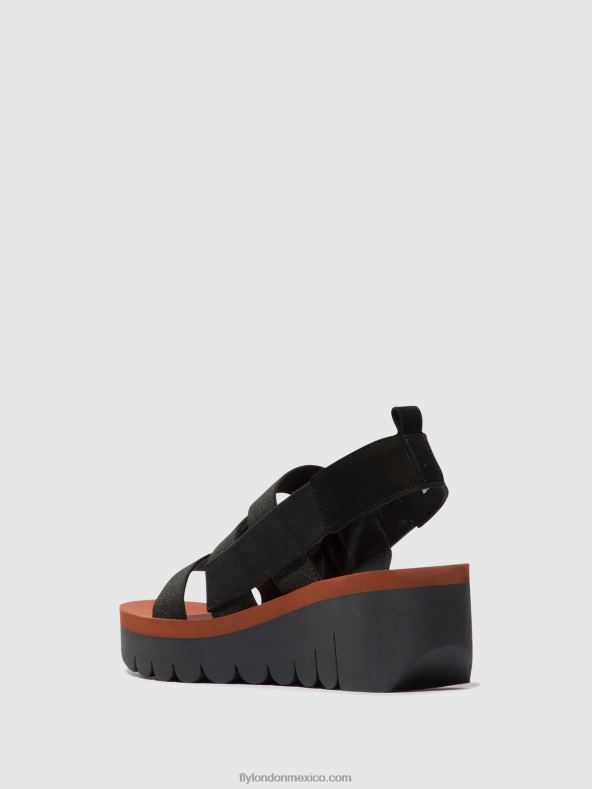 negro (ladrillo) 2LT8B536 sandalias de tiras yere847 Fly London mujer