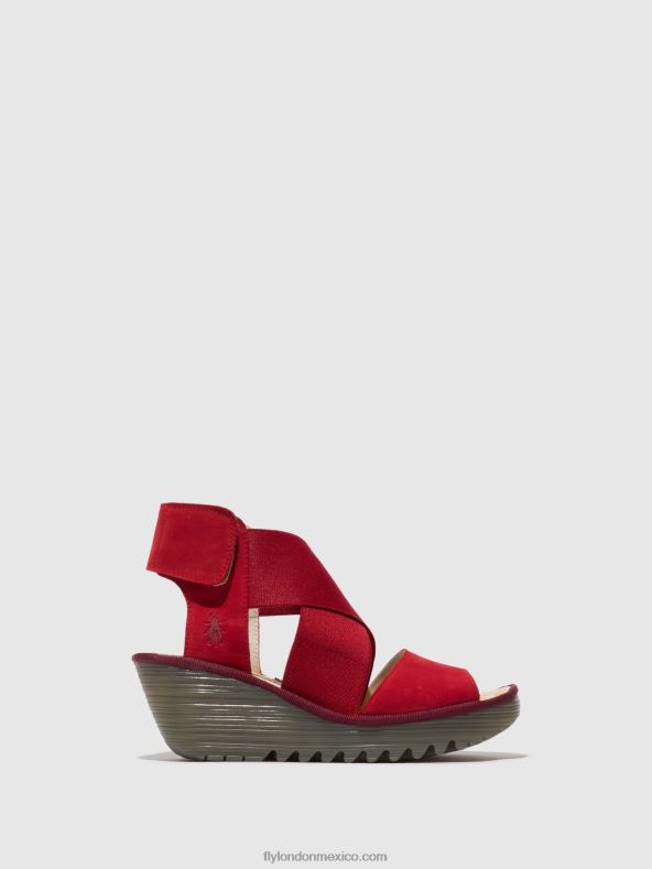 pintalabios rojo 2LT8B486 sandalias cruzadas yuba385 Fly London mujer