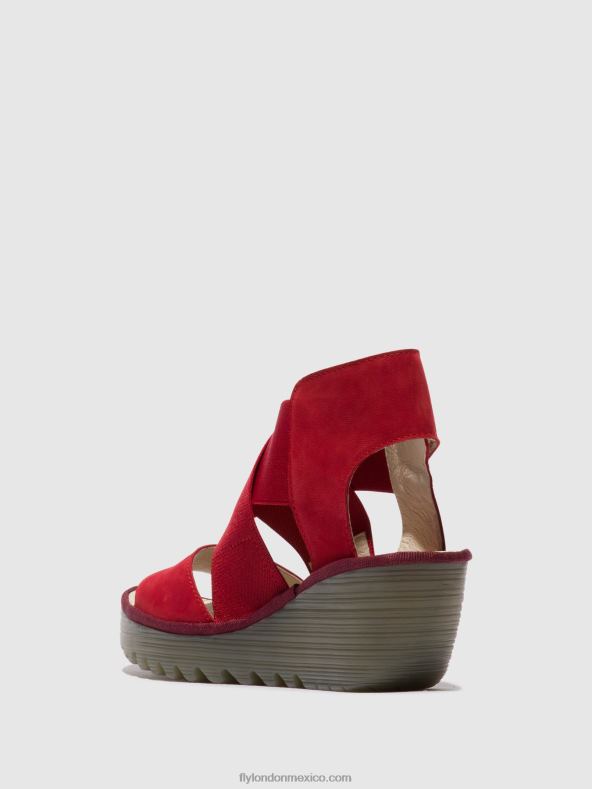pintalabios rojo 2LT8B486 sandalias cruzadas yuba385 Fly London mujer