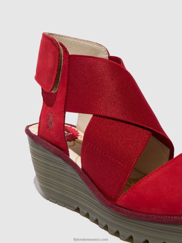 pintalabios rojo 2LT8B486 sandalias cruzadas yuba385 Fly London mujer