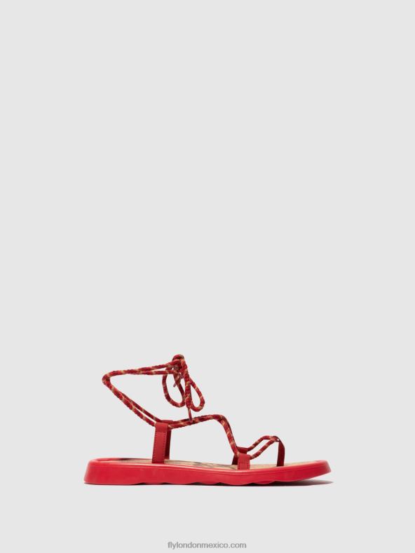 pintalabios rojo 2LT8B553 sandalias con cordones tace874 Fly London mujer