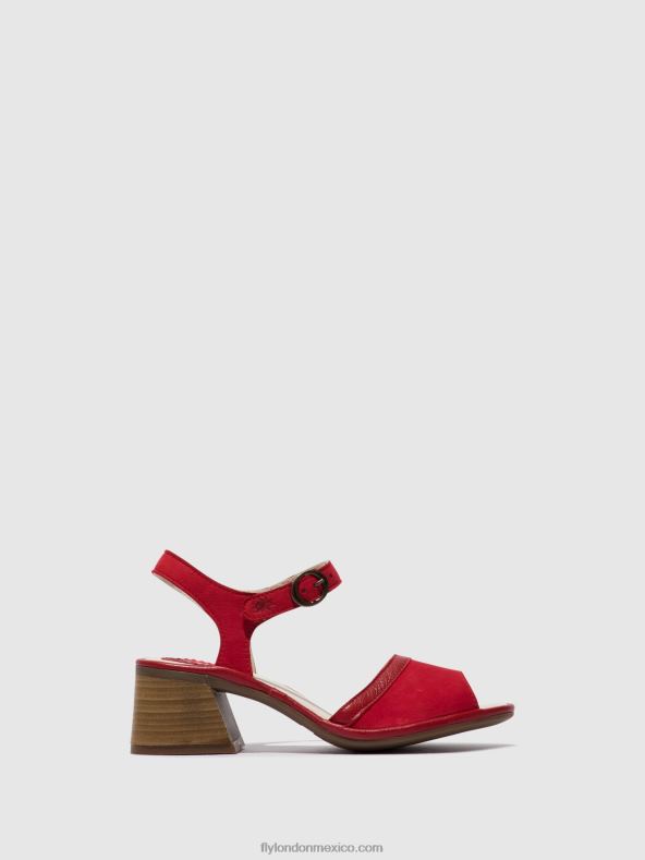pintalabios rojo 2LT8B570 sandalias con correa en el tobillo lear374 Fly London mujer