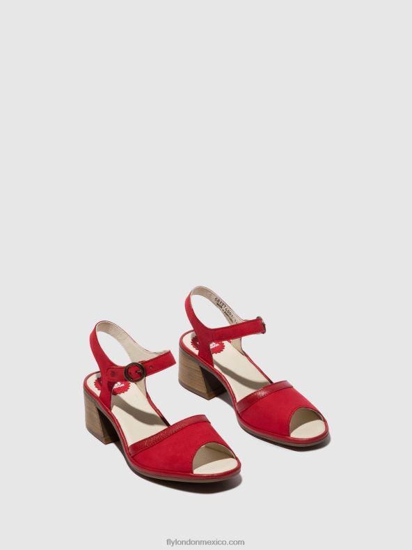 pintalabios rojo 2LT8B570 sandalias con correa en el tobillo lear374 Fly London mujer