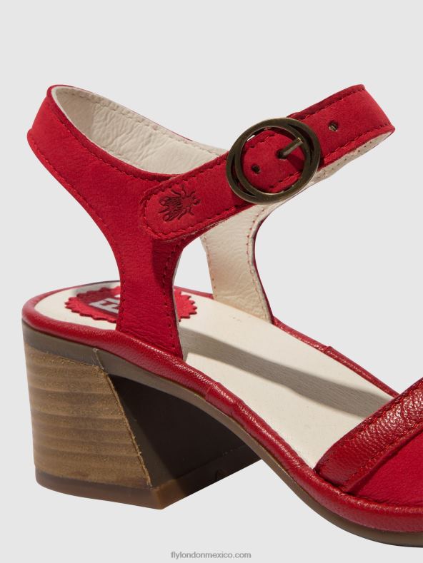 pintalabios rojo 2LT8B570 sandalias con correa en el tobillo lear374 Fly London mujer