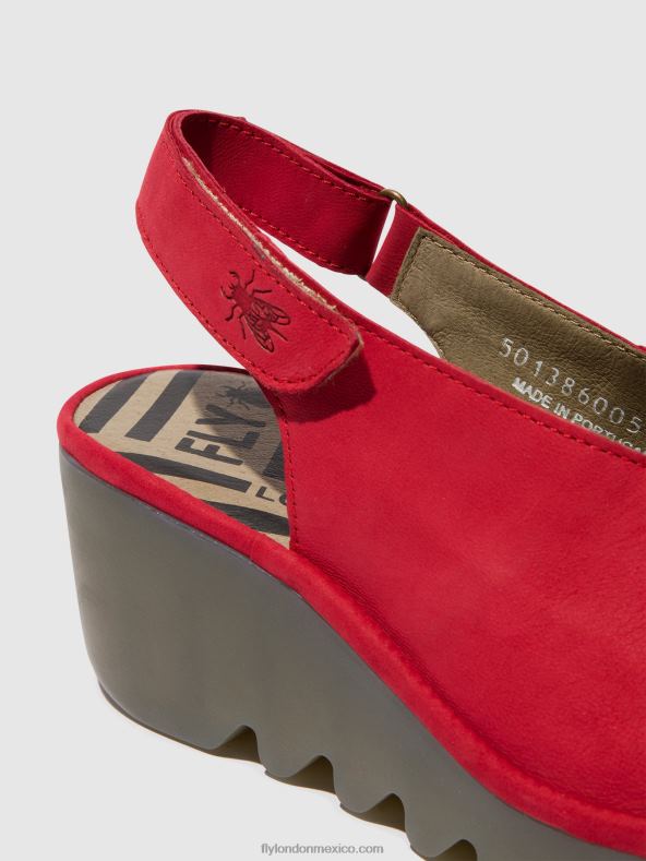 pintalabios rojo 2LT8B580 sandalias destalonadas baye386 Fly London mujer