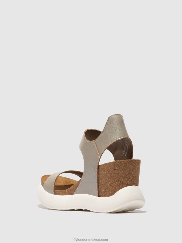 plata 2LT8B400 sandalias velcro gogo967 Fly London mujer