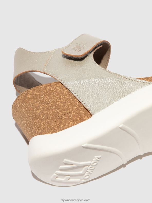 plata 2LT8B400 sandalias velcro gogo967 Fly London mujer