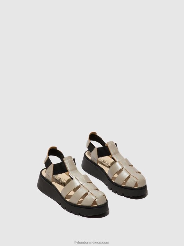 plata 2LT8B405 sandalias t-strap pefi429 Fly London mujer