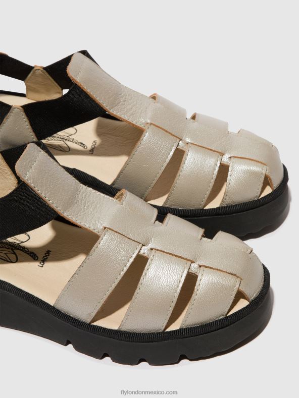 plata 2LT8B405 sandalias t-strap pefi429 Fly London mujer