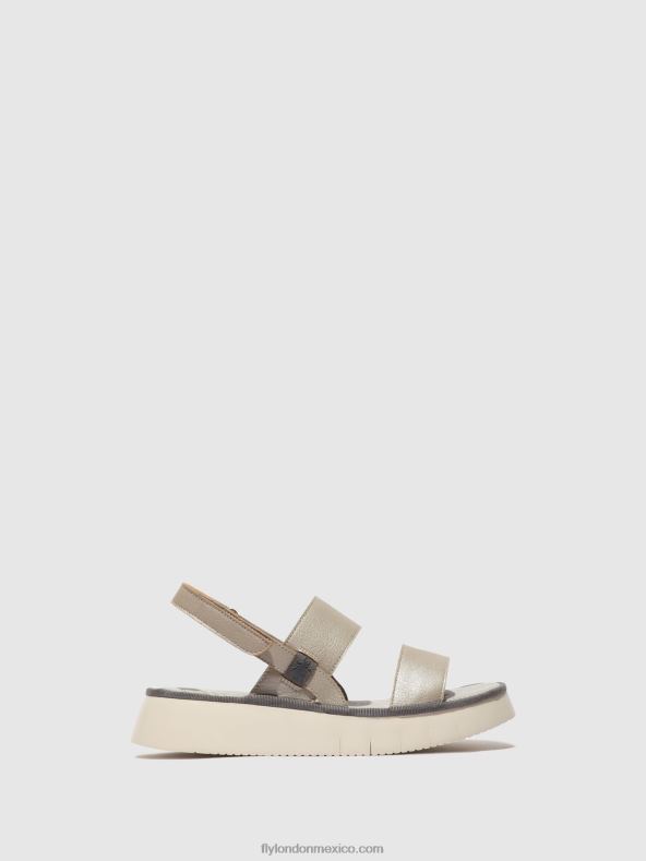 plata 2LT8B463 sandalias destalonadas cura318 Fly London mujer