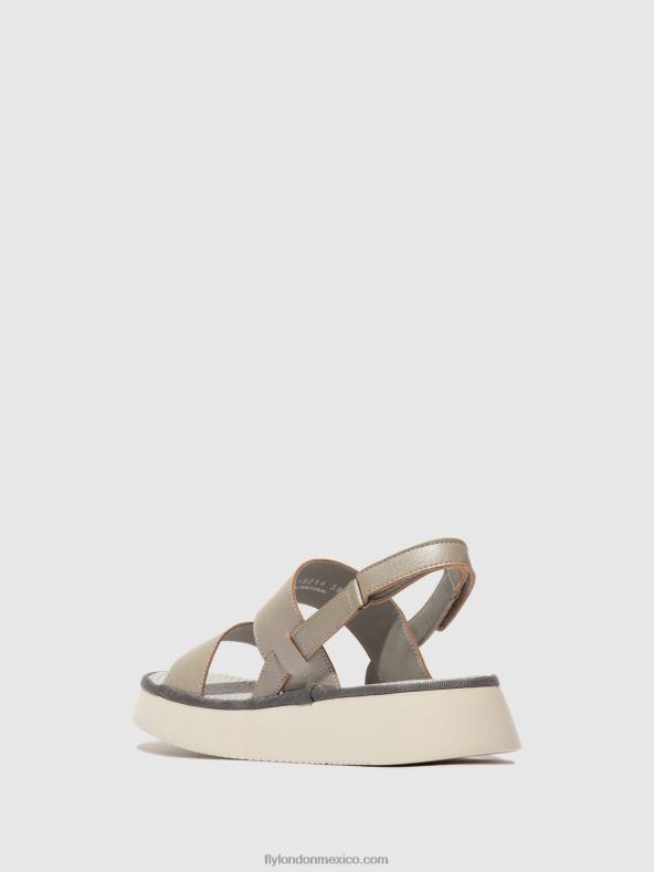plata 2LT8B463 sandalias destalonadas cura318 Fly London mujer