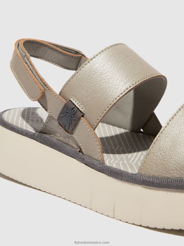 plata 2LT8B463 sandalias destalonadas cura318 Fly London mujer