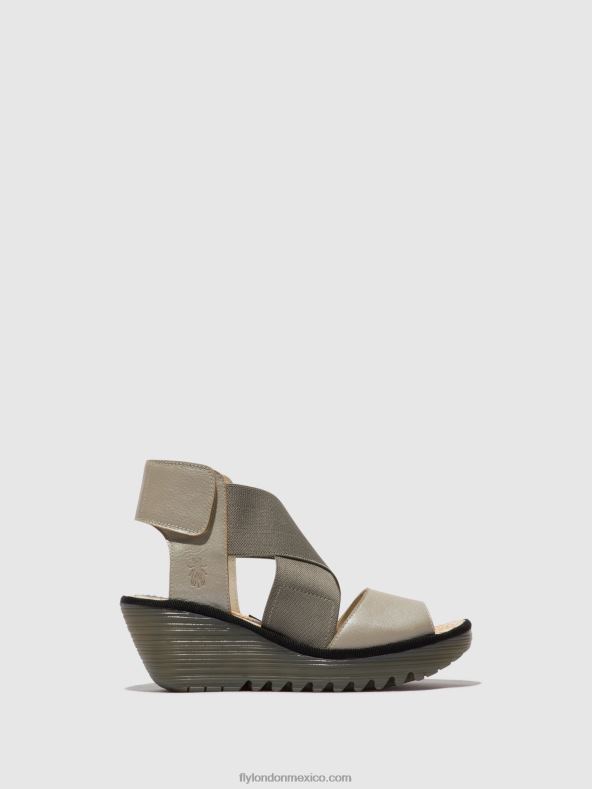 plata 2LT8B477 sandalias cruzadas yuba385 Fly London mujer