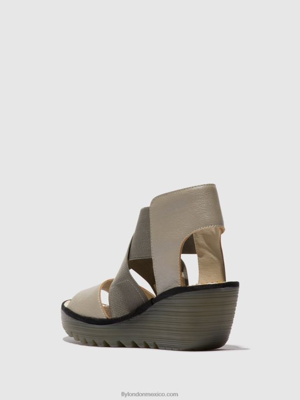 plata 2LT8B477 sandalias cruzadas yuba385 Fly London mujer