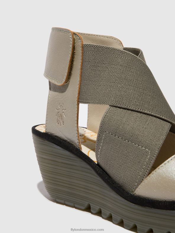 plata 2LT8B477 sandalias cruzadas yuba385 Fly London mujer