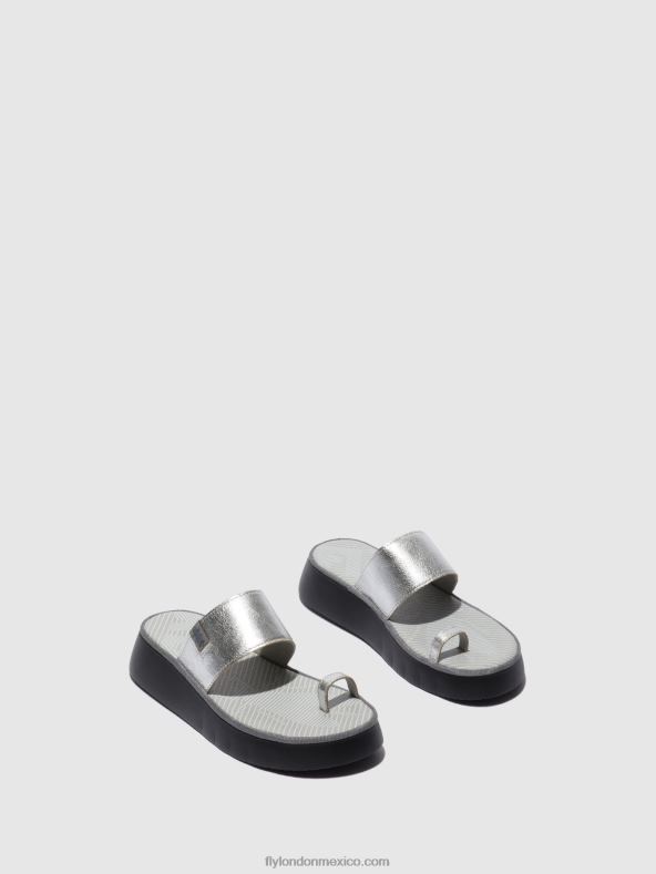 plata 2LT8B601 sandalias con tiras chev316 Fly London mujer