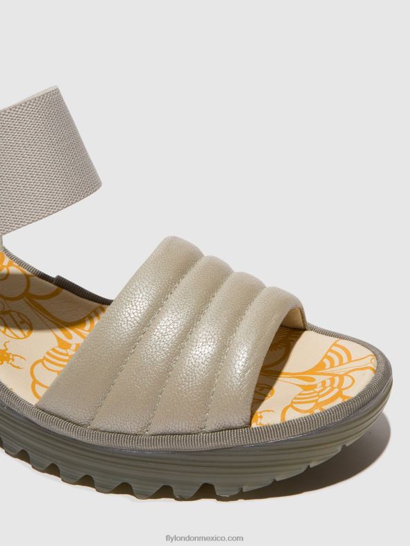 plata/blanquecino 2LT8B435 sandalias con tira trasera yiko414 Fly London mujer