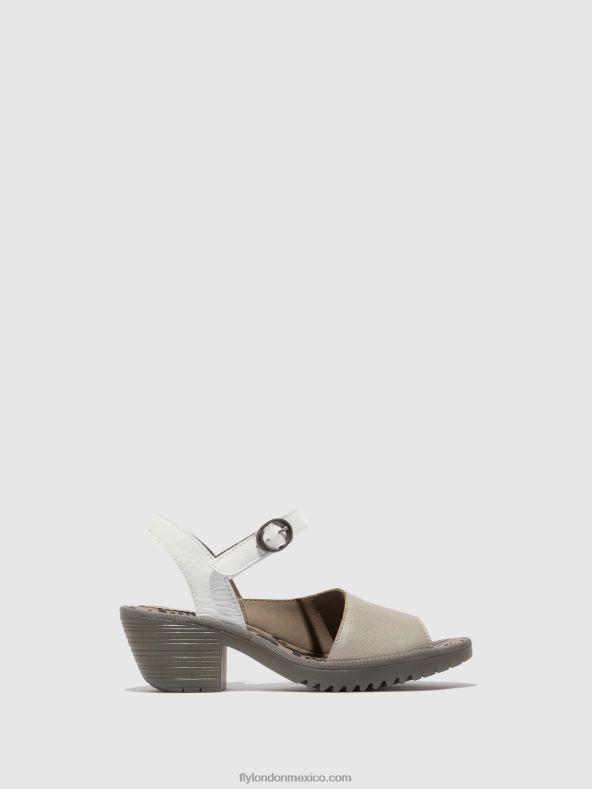 plateado/ blanquecino 2LT8B444 sandalias destalonadas wely439 Fly London mujer