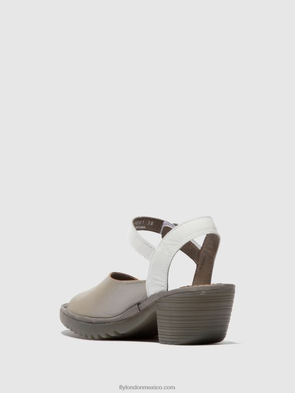 plateado/ blanquecino 2LT8B444 sandalias destalonadas wely439 Fly London mujer