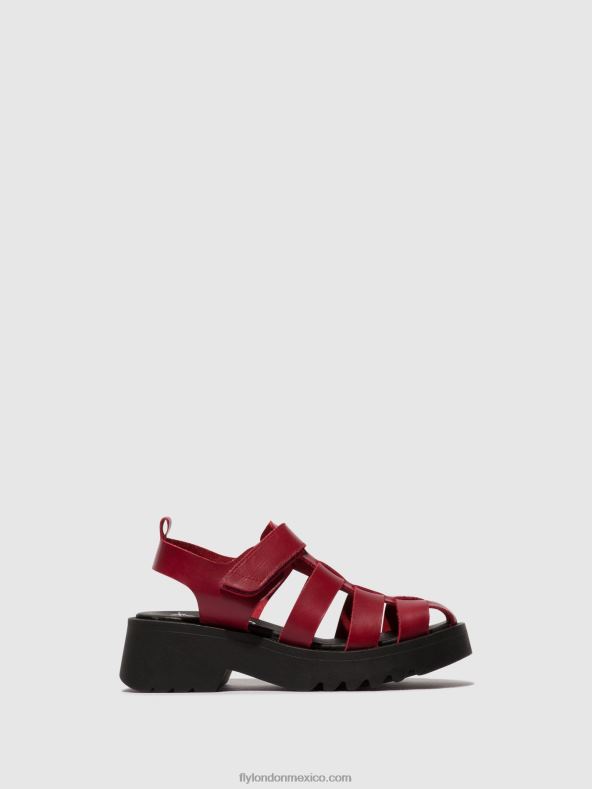 rojo 2LT8B424 sandalias de tiras maie850 Fly London mujer