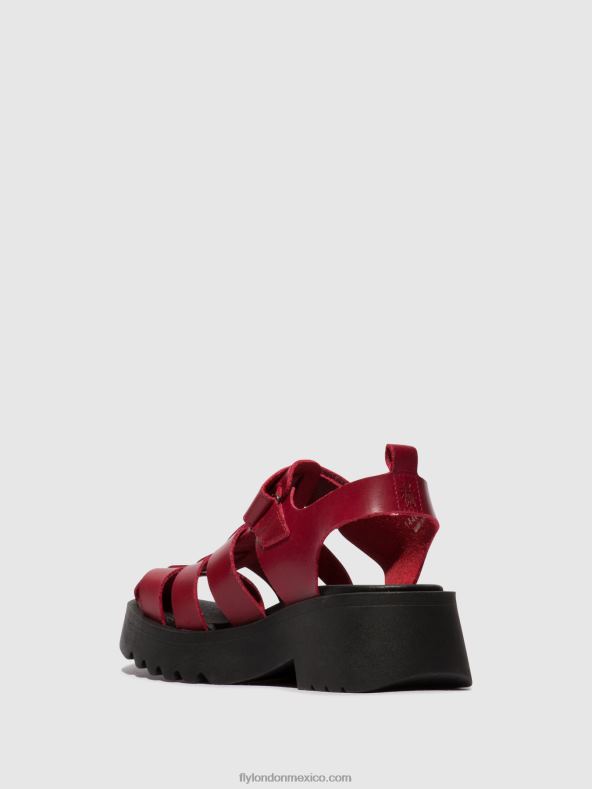 rojo 2LT8B424 sandalias de tiras maie850 Fly London mujer