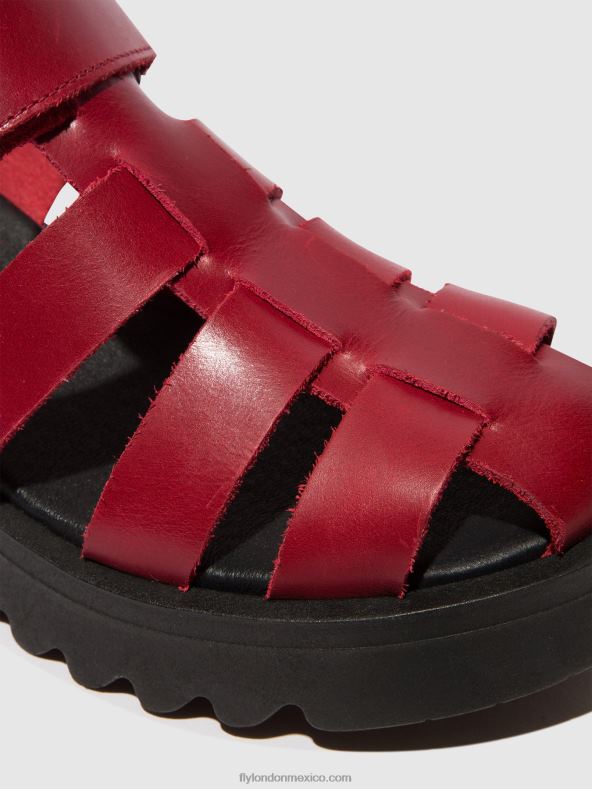 rojo 2LT8B424 sandalias de tiras maie850 Fly London mujer