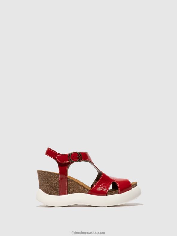 rojo 2LT8B495 sandalias hebilla gova962 Fly London mujer