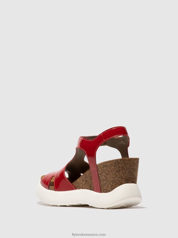 rojo 2LT8B495 sandalias hebilla gova962 Fly London mujer