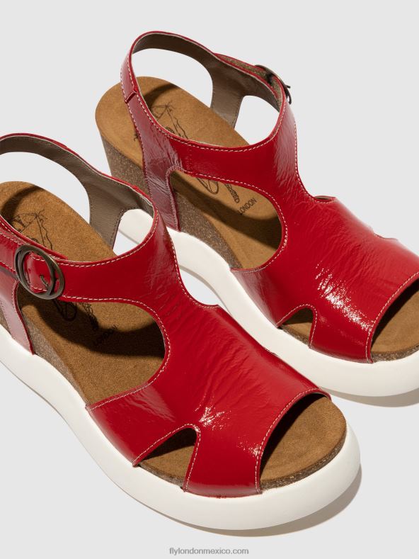 rojo 2LT8B495 sandalias hebilla gova962 Fly London mujer