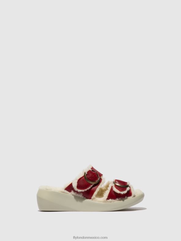 rojo 2LT8B516 sandalias slip-on buga902 Fly London mujer