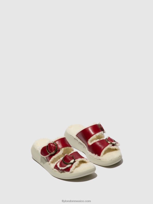rojo 2LT8B516 sandalias slip-on buga902 Fly London mujer